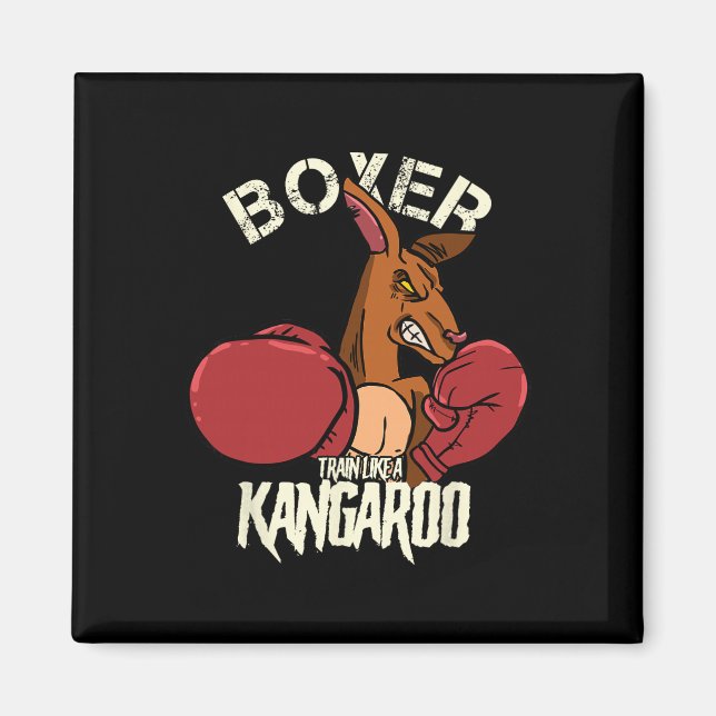Imã Boxe Boxe Kickboxing Treine Como Um Canguru  (Frente)