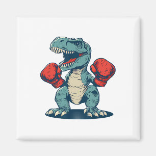 Imã Boxe Dinossauro Boxeador Dino Kickboxing T-rex Box