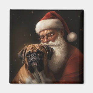 Imã Boxeador Com Papai Noel Natal Festivo