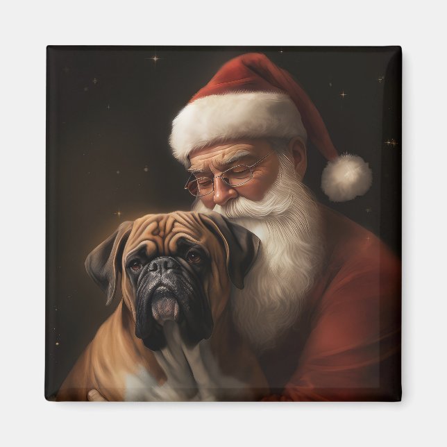 Imã Boxeador Com Papai Noel Natal Festivo (Frente)