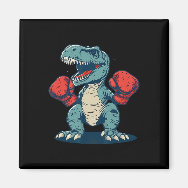 Imã Boxeador Dinossauro Boxeador Dino Kickboxing T-rex (Frente)