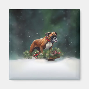 Imã Boxeador Natal neve inverno