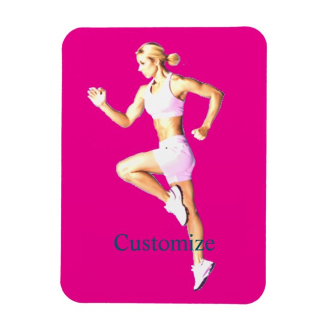Ímã Boxeadora Feminina em Forma Thunder_Cove (Vertical)