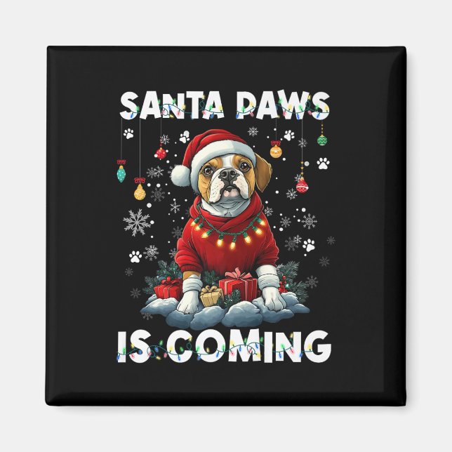 Imã Boxer Christmas Tree Lights Decortions Dog Lover (Frente)