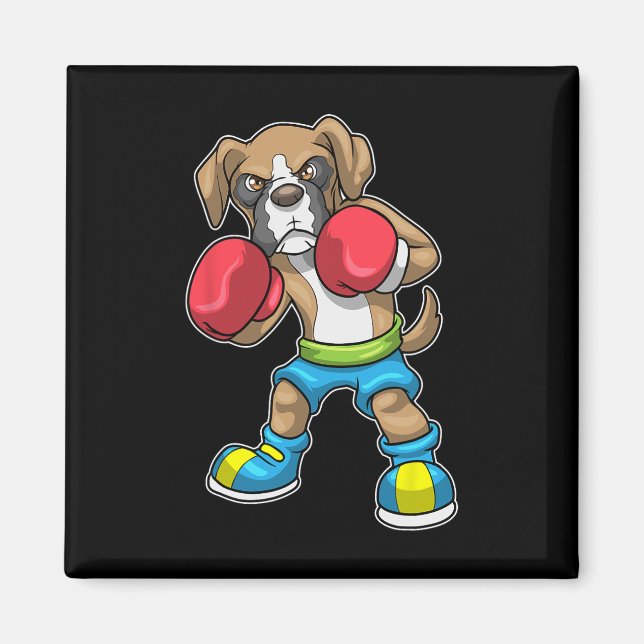 Imã Boxer De Cães Boxando Luvas Boxando Para Homens Me (Frente)