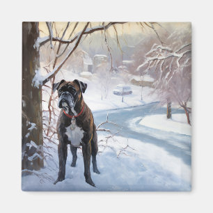 Imã Boxer Deixe-o nevar no Natal