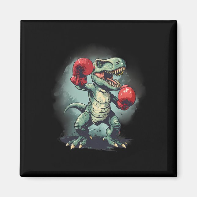 Imã Boxer Dinosaur Boxing Dino Kickboxing T-rex Boxing (Frente)