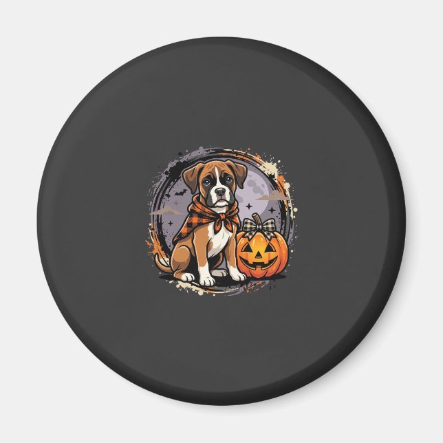 Imã Boxer Dog Halloween Abóbora Sublimação (Frente)