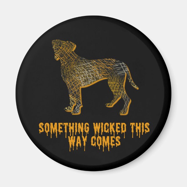 Imã Boxer Dog Silhouette Diversão Halloween Magnet (Frente)