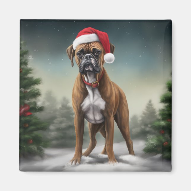 Imã Boxer em Neve Natal  (Frente)