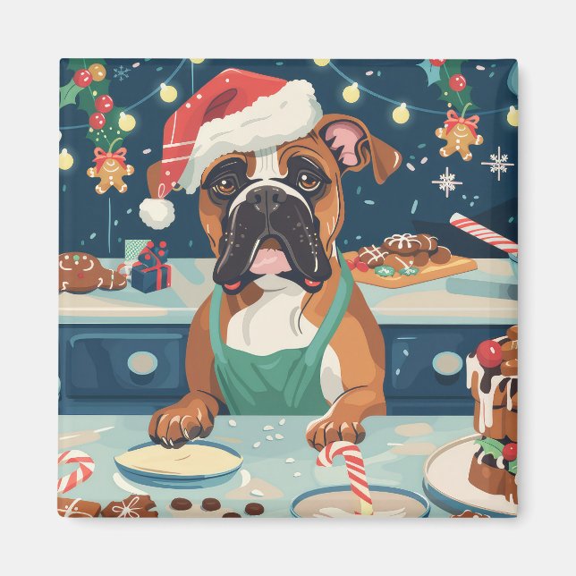 Imã Boxer Feriado de Confeitaria: Natal Festivo (Frente)