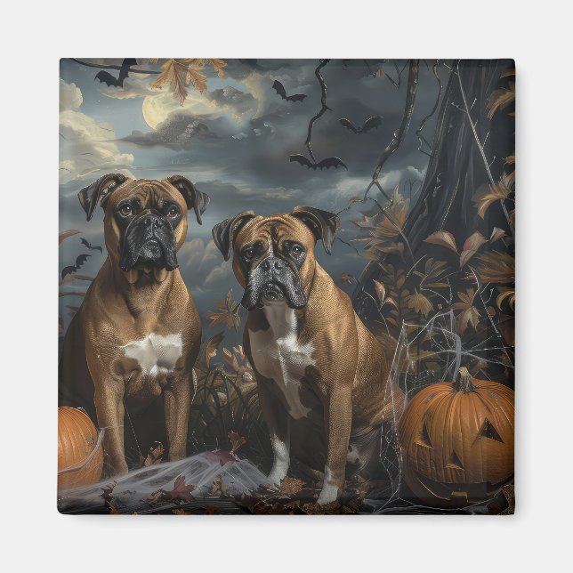 Imã Boxer Halloween Night Doggy (Frente)