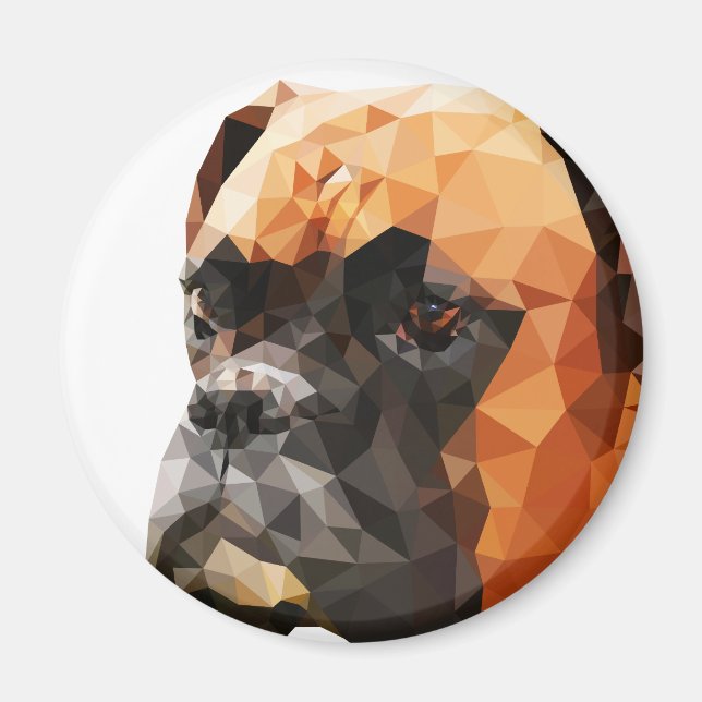 Imã Boxer Low Poly Art (Frente)