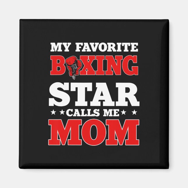 Imã Boxer Ring Luvas Boxer Mãe Dia de as mães Treinado (Frente)