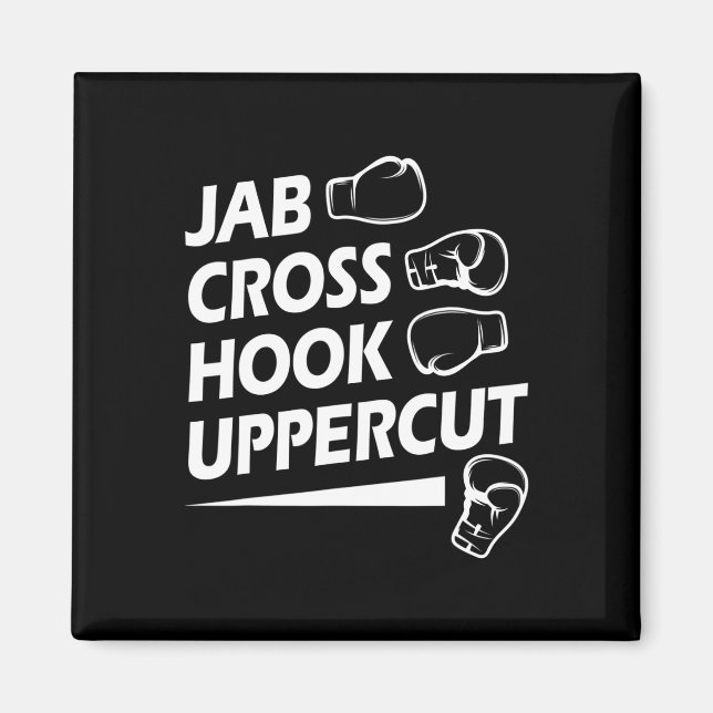 Imã Boxer Sport Jab Cross Hook Uppercut Boxer Birthda (Frente)