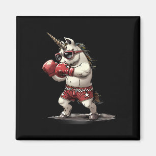 Imã Boxer Unicorn Com Luvas In A Box Kickboxe Cute B