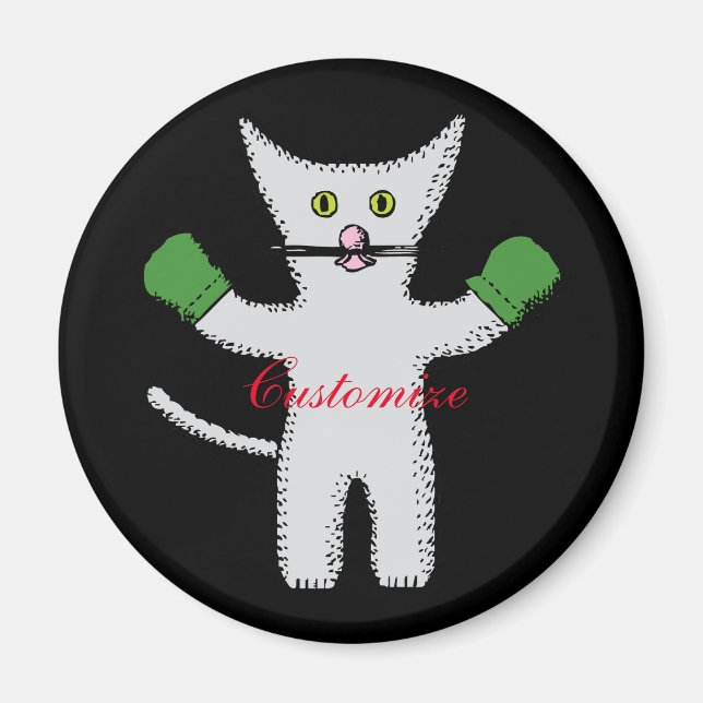 Imã Boxin Kitten com Mittens Thunder_Cove (Frente)