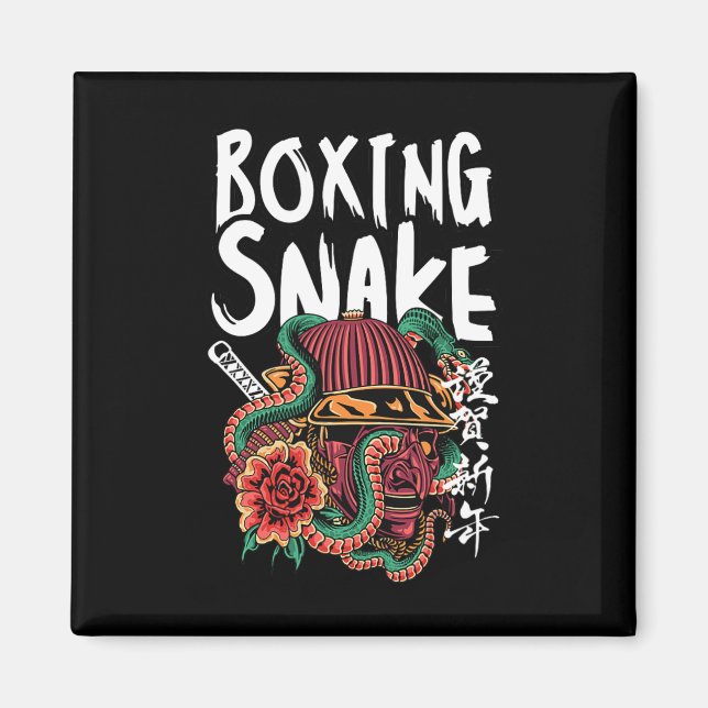 Imã Boxing Cobra Japonês Samurai Warrior Cobra Fighte (Frente)