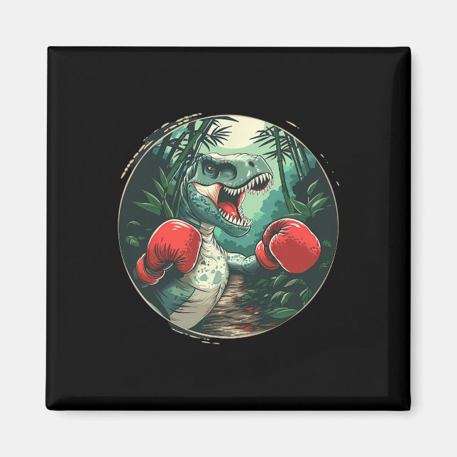 Imã Boxing Dinossaur Boxer Dino Kickboxing T-rex Boxin (Frente)