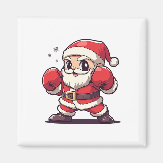 Imã Boxing do Pai Natal Bonito - Natal com tema de Nat (Frente)