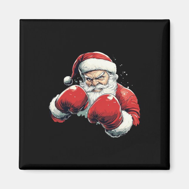 Imã Boxing do Papai Noel - Papai Noel com Luva Boxing (Frente)