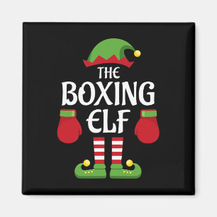 Imã Boxing Elf Family Matching Group Caixa de Natal