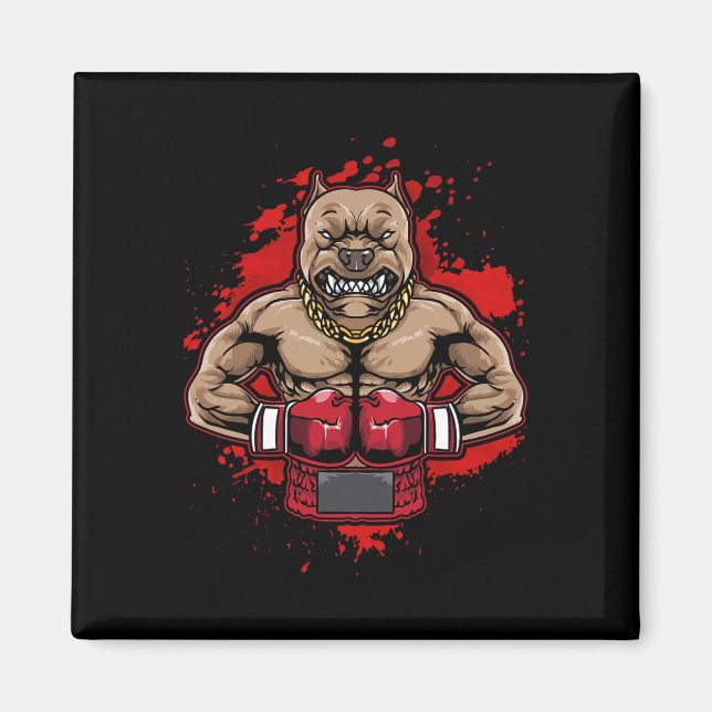Imã Boxing Pit Bull ama Pitbulls Workout Animal (Frente)