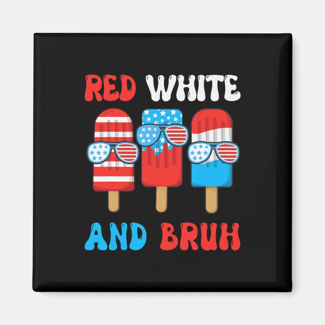 Imã Boy Red White Bruh 4 de julho de 2004 Popsicle Usa (Frente)
