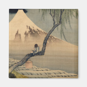 Imã Boy Vivendo o Monte Fuji, 1898 por Katsushika Hoku
