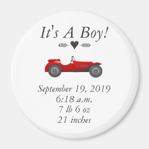 Imã Boys Room Classic Car Oferece Doces Vermelhos
