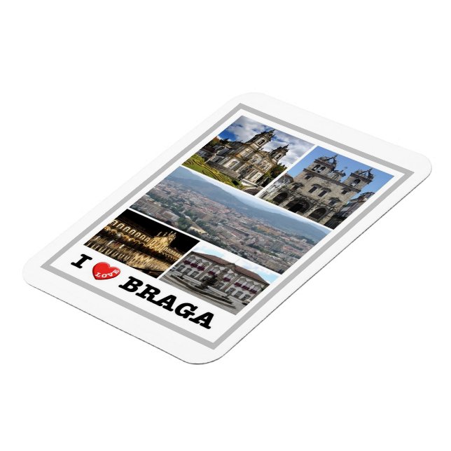 Ímã Braga - I Love - Portugal - (Left Side)