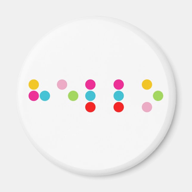 Imã Braille - idioma cego alfabeto letras saudáveis te (Frente)