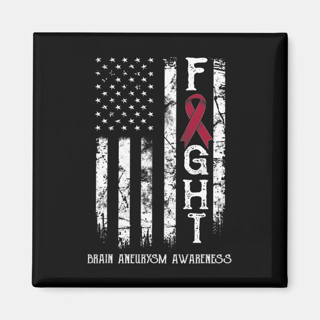 Imã Brain Aneurysm Warrior Us Flag  (Frente)