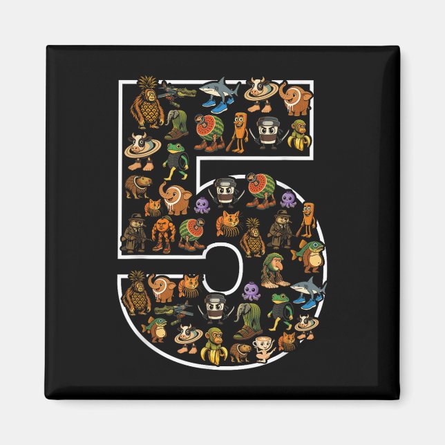 Imã Brainrot Italiano Aniversário De 5 Anos Meninos 5 (Frente)