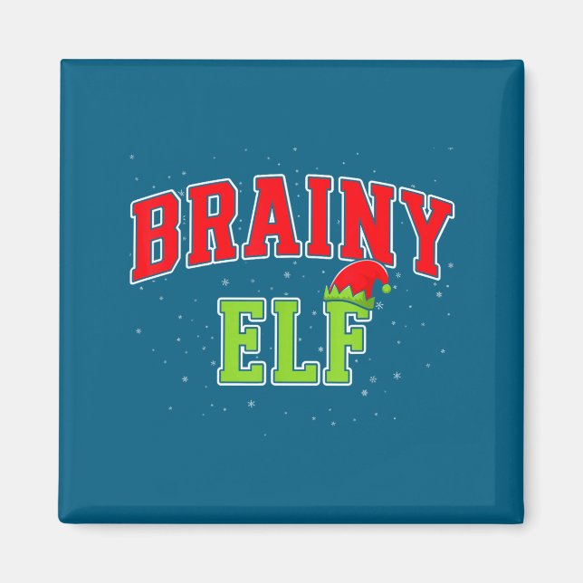Imã Brainy Elf Christmas Family Matching Group Xmas  (Frente)