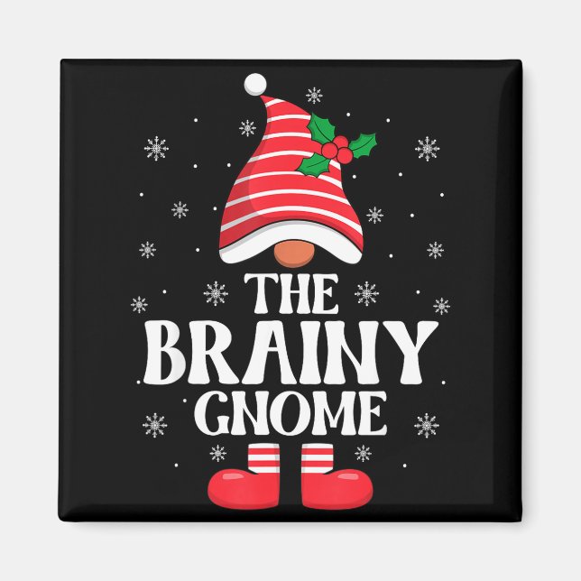 Imã Brainy Gnome Christmas Family Matching Group Funny (Frente)