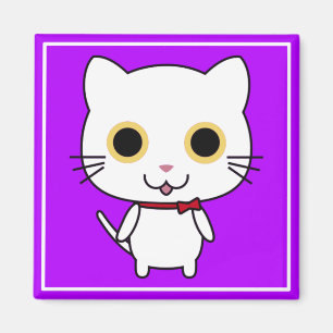 Imã Branca Antropomórfico Cat-47668