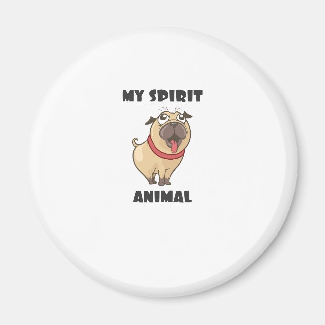 Imã branco-animal-espirituoso-cão (Frente)