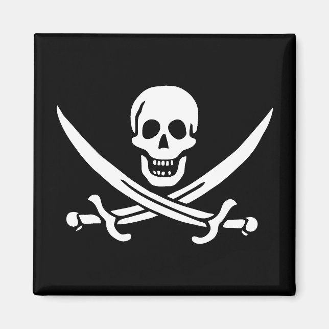 Imã Branco, Bandeira Pirata, Calico Jack, Caveira e Cu (Frente)