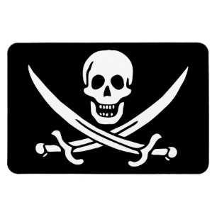 Ímã Branco, Bandeira Pirata, Calico Jack, Caveira e Cu