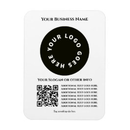 Ímã Branco com código QR adicione seu próprio texto e