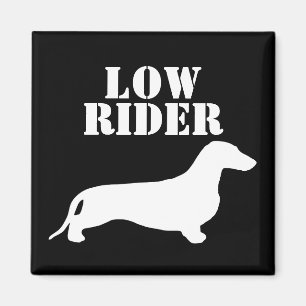 Imã Branco da silhueta do Dachshund + suas ideias