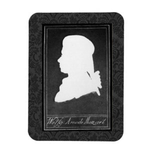 Ímã Branco do entalhe do papel do perfil de Mozart no