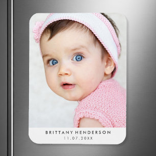 Ímã Branco moderno da foto   do bebê