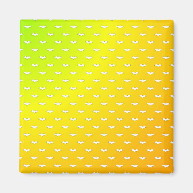 Imã Branco Pequeno Morcego Amarelo (Frente)