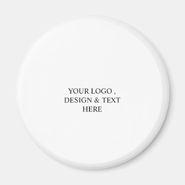 Imã Branco Personalizado – Seu Logotipo & Texto Aqui (Frente)
