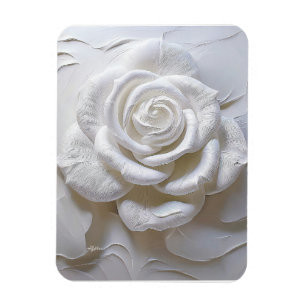 Ímã Branco sobre Branco - Rosa Esculpida