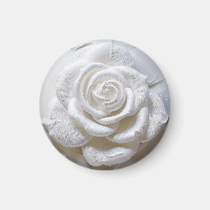 Imã Branco sobre Branco - Rosa Esculpida