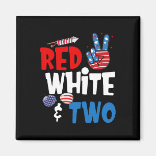 Imã Branco Vermelho E Dois Aniversário 4 De Julho Amer