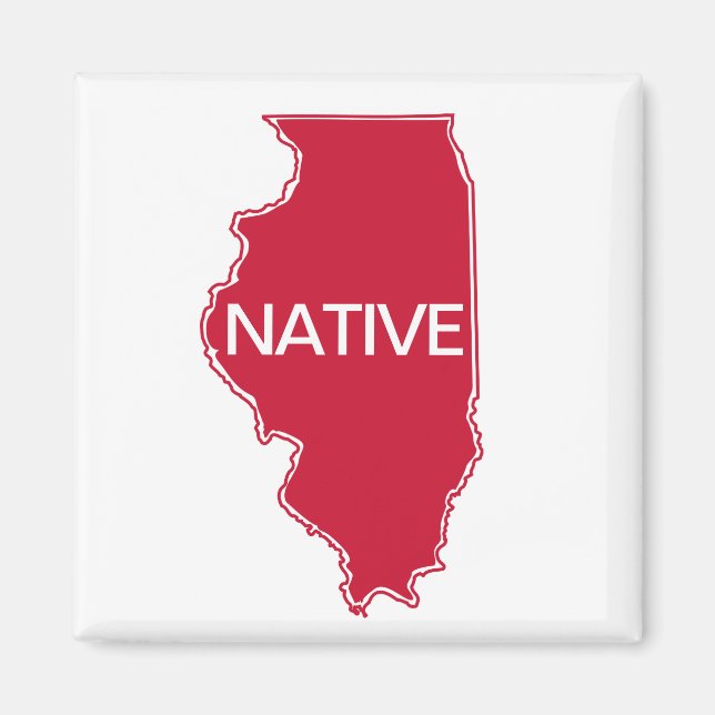 Imã Branco vermelho nativo do Illinois (Frente)